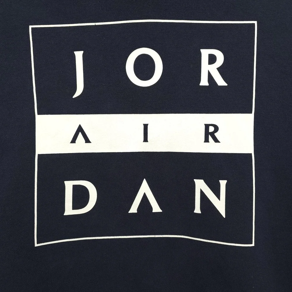 Nike Jordan Air Hoodie Mens 2XL Blue Pullover Fleece‎ Graphic Gym Y2k Streetwear